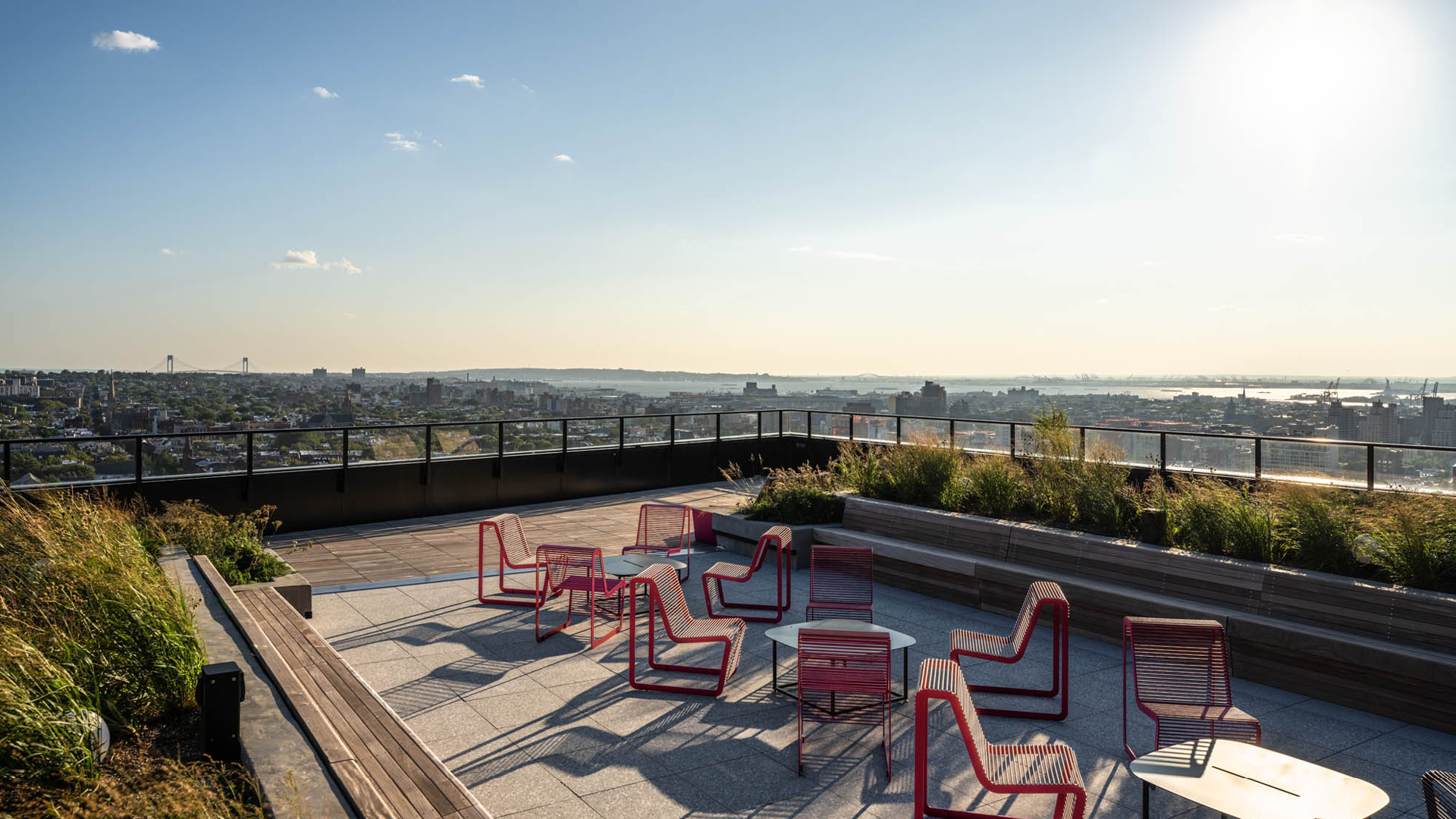 Rooftop deck with Brooklyn views
